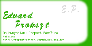 edvard propszt business card